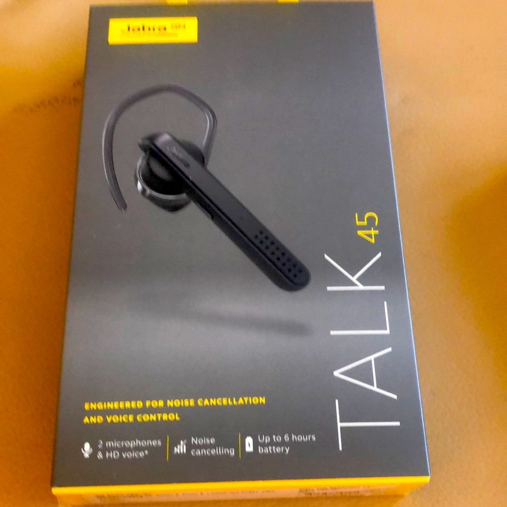 Jabra Talk 45 Bluetooth in-ear computer headset Black NIB